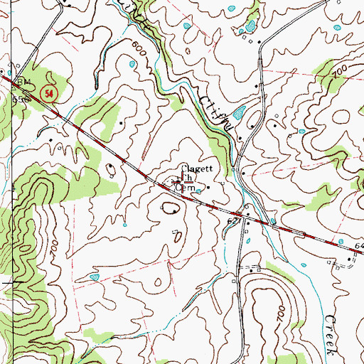 Topographic Map of Clagett Church, KY