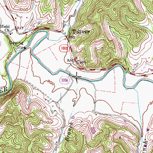 Topographic Map of Clark Branch, KY