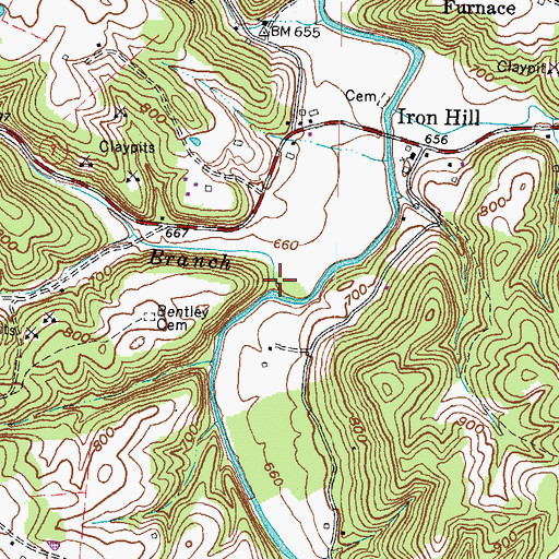 Topographic Map of Clark Branch, KY