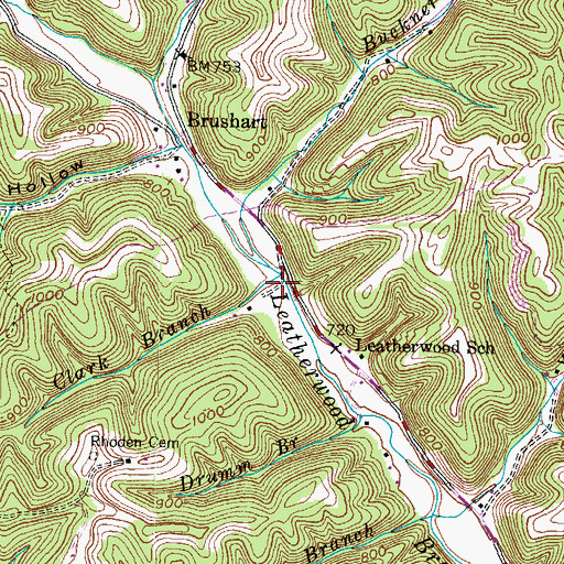 Topographic Map of Clark Branch, KY