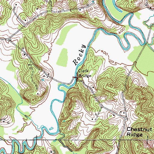 Topographic Map of Clark Bridge, KY