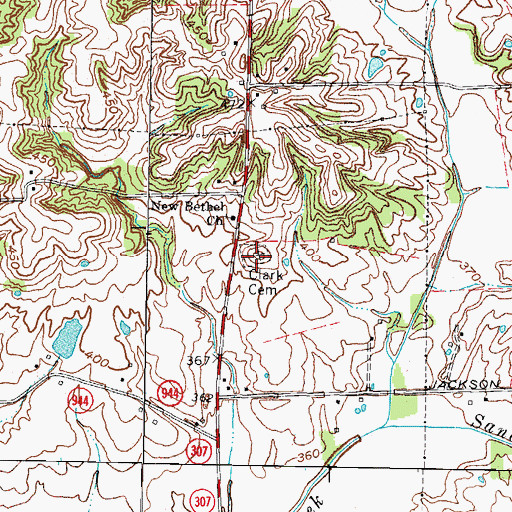 Topographic Map of Clark Cemetery, KY