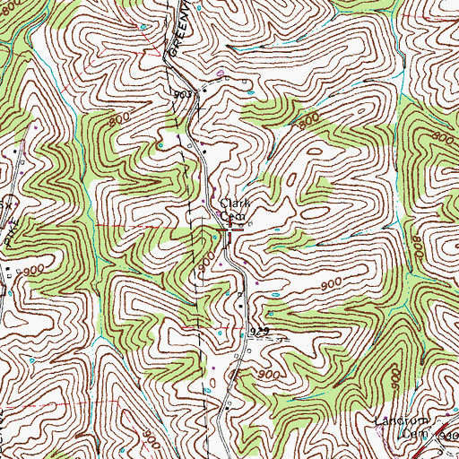Topographic Map of Clark Cemetery, KY