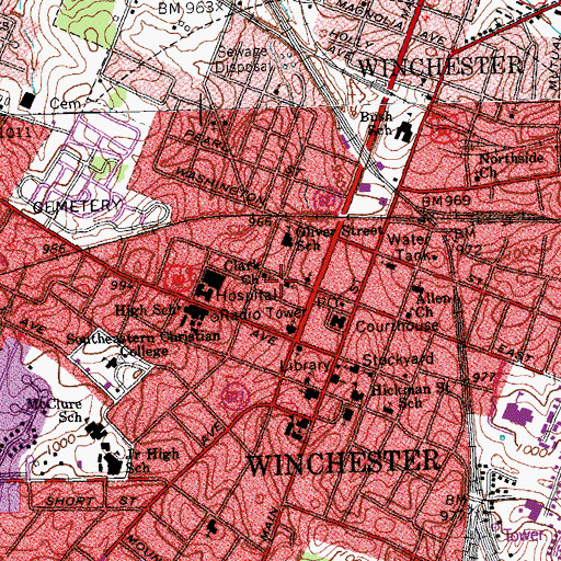 Topographic Map of Clark Church, KY