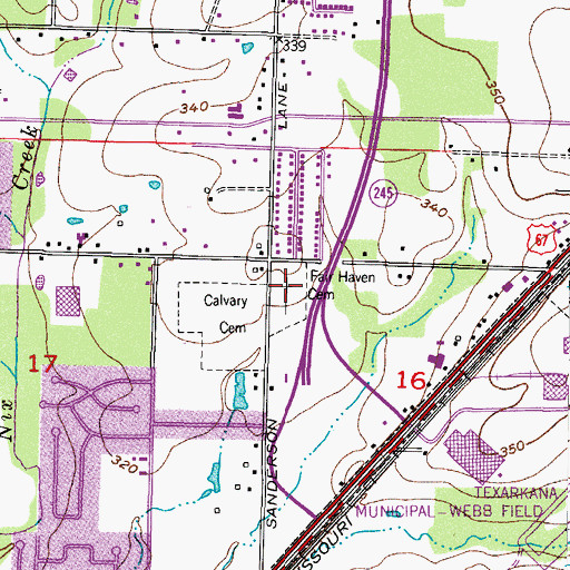 Topographic Map of Fair Haven Cemetery, AR