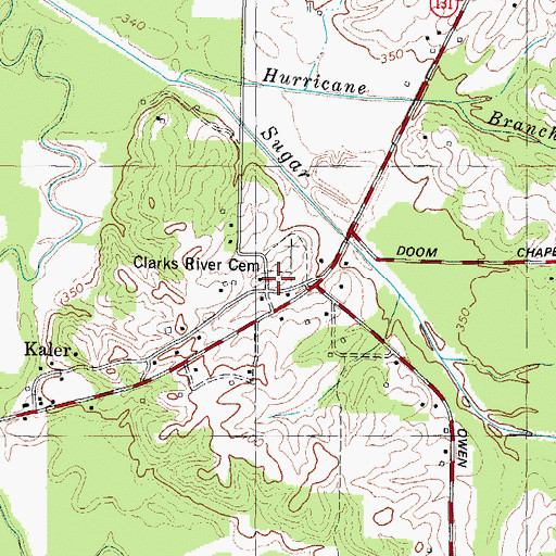 Topographic Map of Clarks River Church, KY