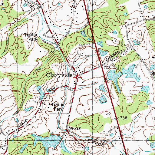 Topographic Map of Claryville, KY