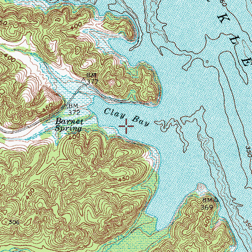 Topographic Map of Clay Bay, KY