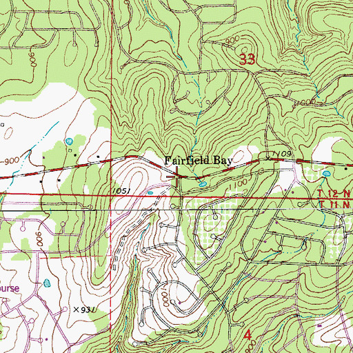 Topographic Map of Fairfield Bay, AR