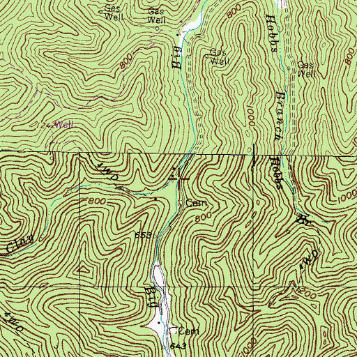 Topographic Map of Clay Fork, KY