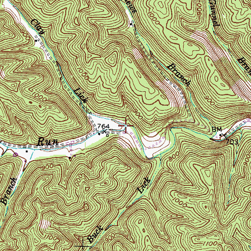 Topographic Map of Clay Lick, KY