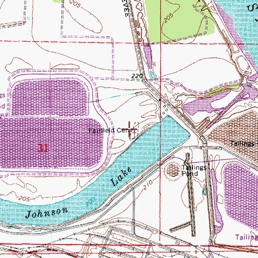 Topographic Map of Fairfield Cemetery, AR