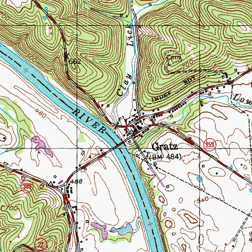 Topographic Map of Clay Lick Creek, KY