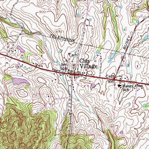 Topographic Map of Clay Village, KY