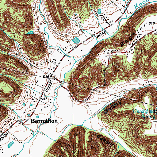 Topographic Map of Claybank Creek, KY