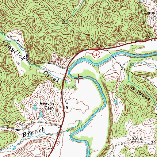 Topographic Map of Claylick Creek, KY