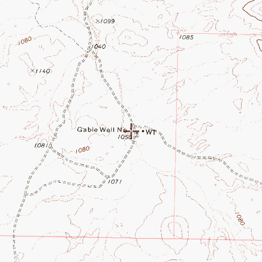 Topographic Map of Gable Well Number One, AZ