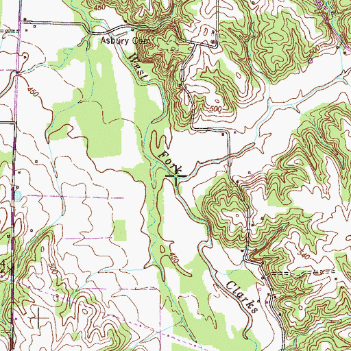 Topographic Map of Clear Creek, KY