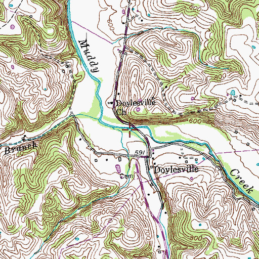 Topographic Map of Clear Creek, KY