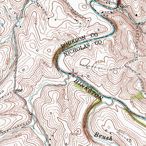 Topographic Map of Clear Creek, KY