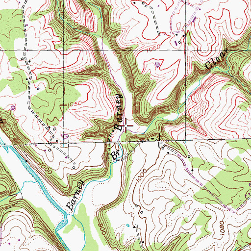 Topographic Map of Clear Creek, KY