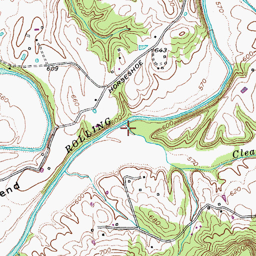 Topographic Map of Clear Creek, KY
