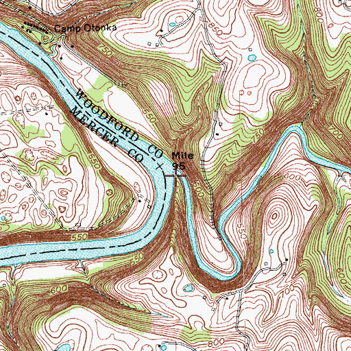 Topographic Map of Clear Creek, KY