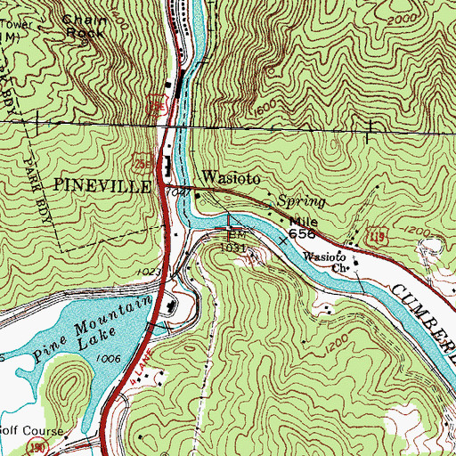 Topographic Map of Clear Creek, KY