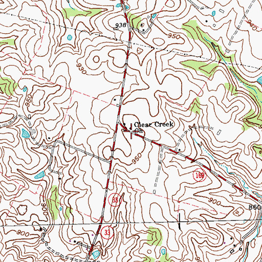 Topographic Map of Clear Creek Church, KY