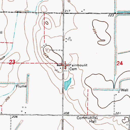 Topographic Map of Fairmount Cemetery, AR