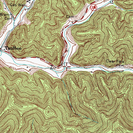 Topographic Map of Clear Fork, KY