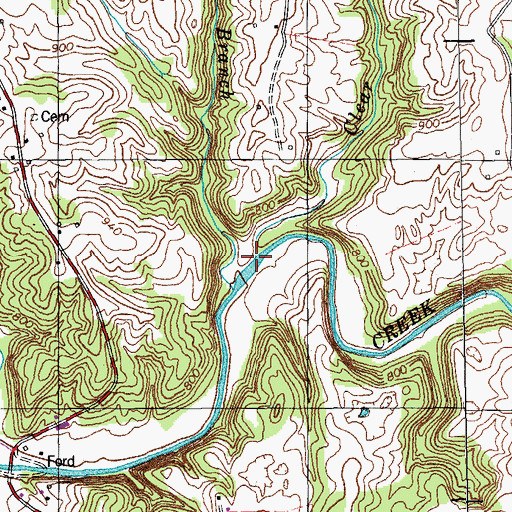 Topographic Map of Clear Fork Branch, KY