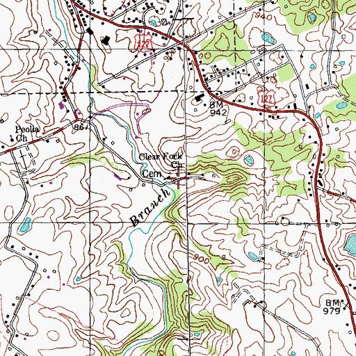 Topographic Map of Clear Fork Church, KY