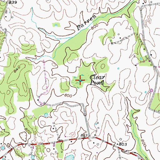 Topographic Map of Clear Pond, KY