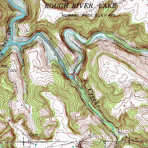 Topographic Map of Clear Prong, KY