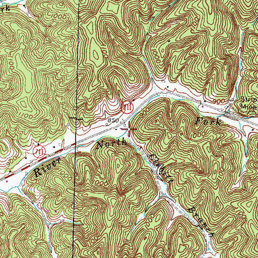 Topographic Map of Clebitt Branch, KY