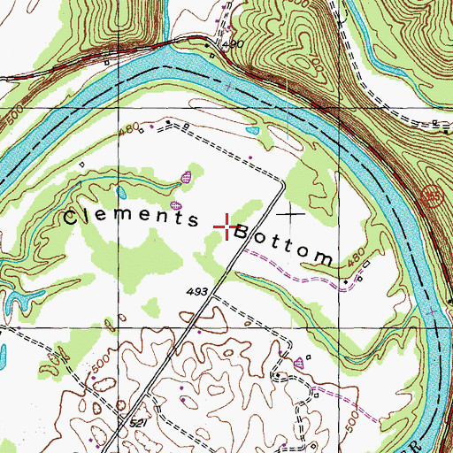 Topographic Map of Clements Bottom, KY