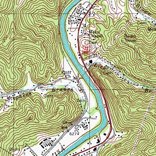 Topographic Map of Tom Moore Memorial Baptist Church, KY