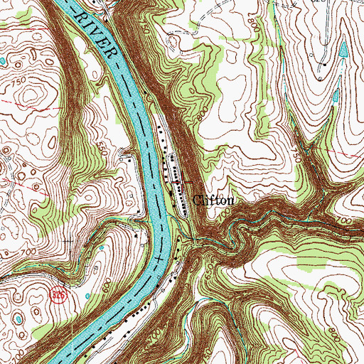 Topographic Map of Clifton, KY