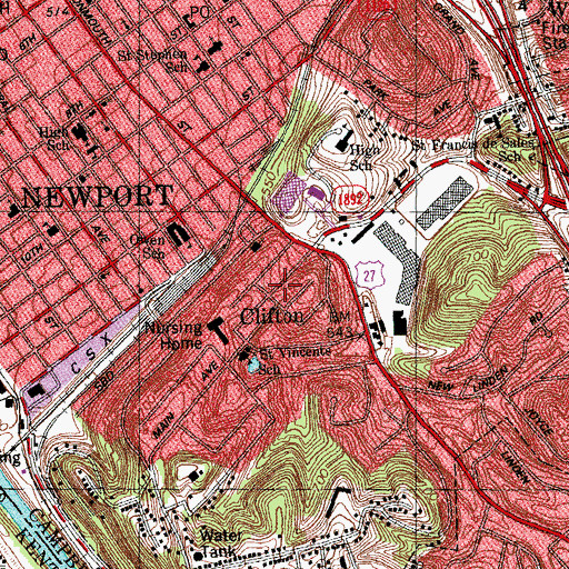 Topographic Map of Clifton, KY