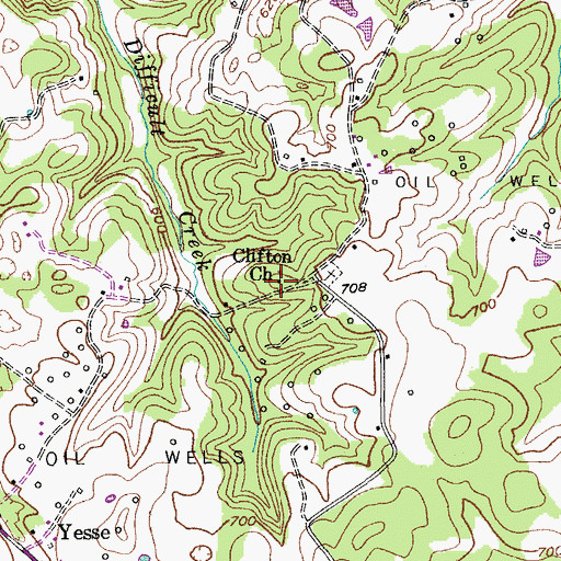 Topographic Map of Clifton General Baptist Church, KY