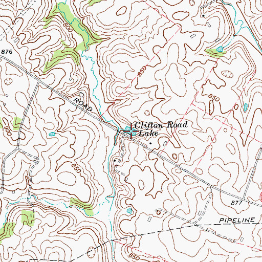 Topographic Map of Clifton Road Lake, KY