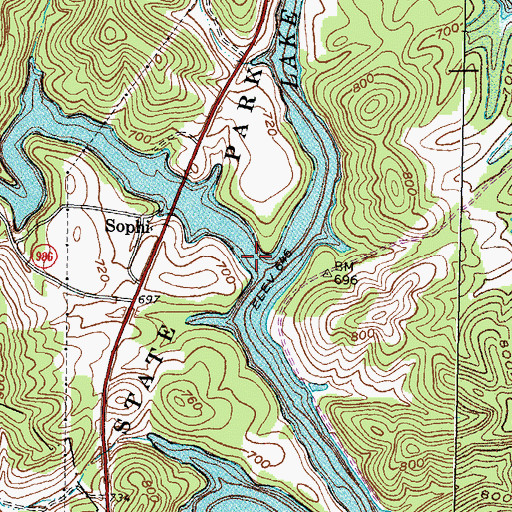 Topographic Map of Clifty Creek, KY