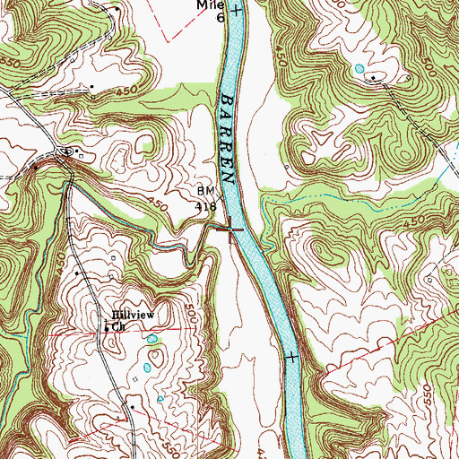 Topographic Map of Clifty Creek, KY
