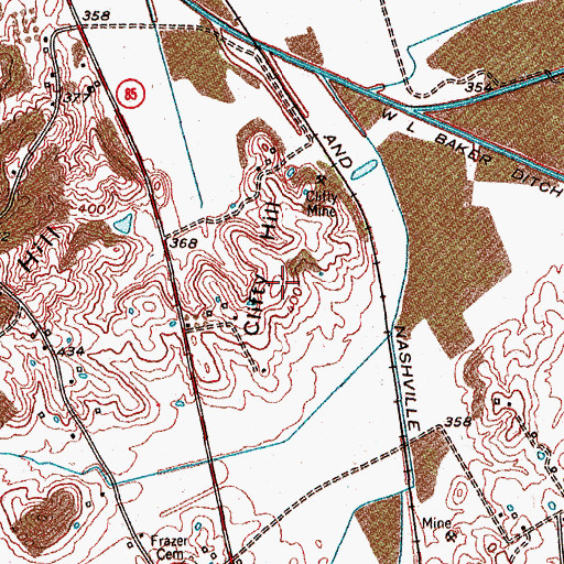 Topographic Map of Clifty Hill, KY