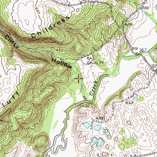 Topographic Map of Clifty Hollow, KY