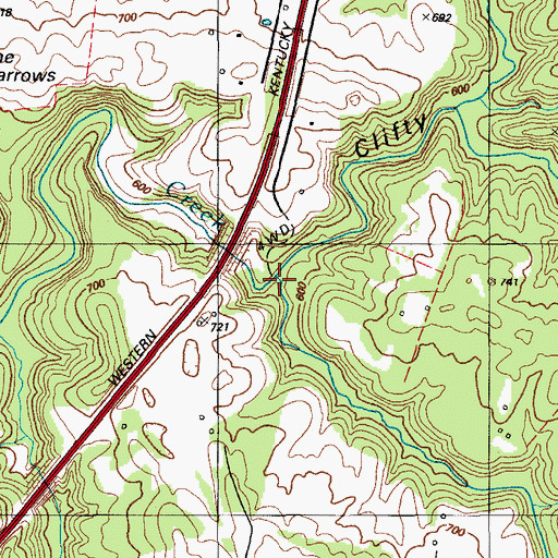 Topographic Map of Clifty Hollow, KY