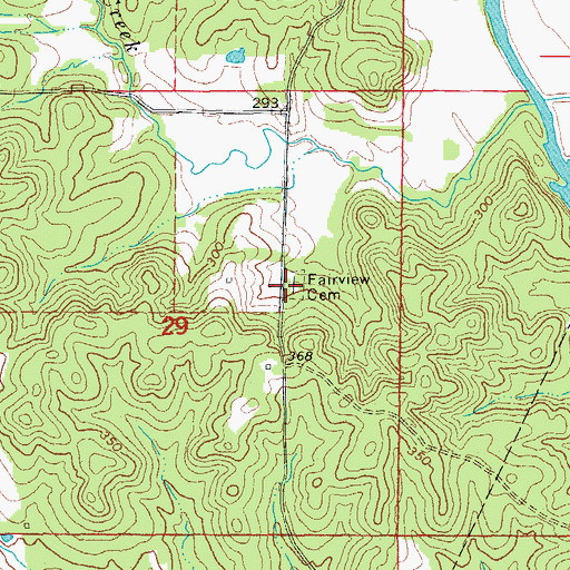 Topographic Map of Fairview Cemetery, AR