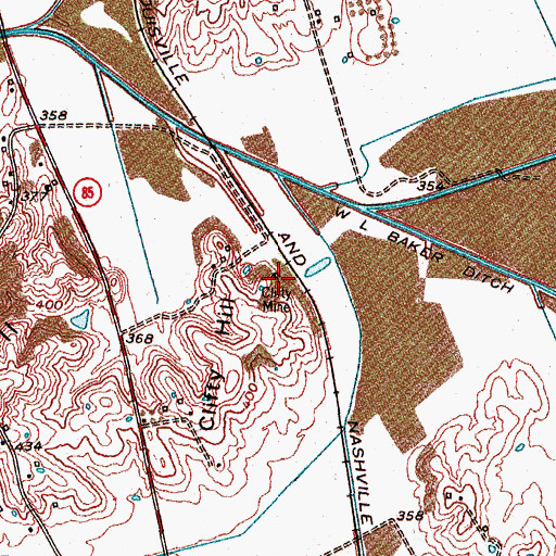 Topographic Map of Clifty Mine, KY