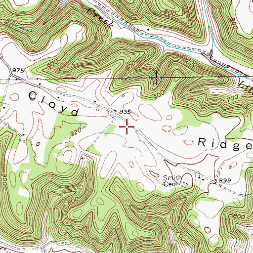 Topographic Map of Cloyd Ridge, KY
